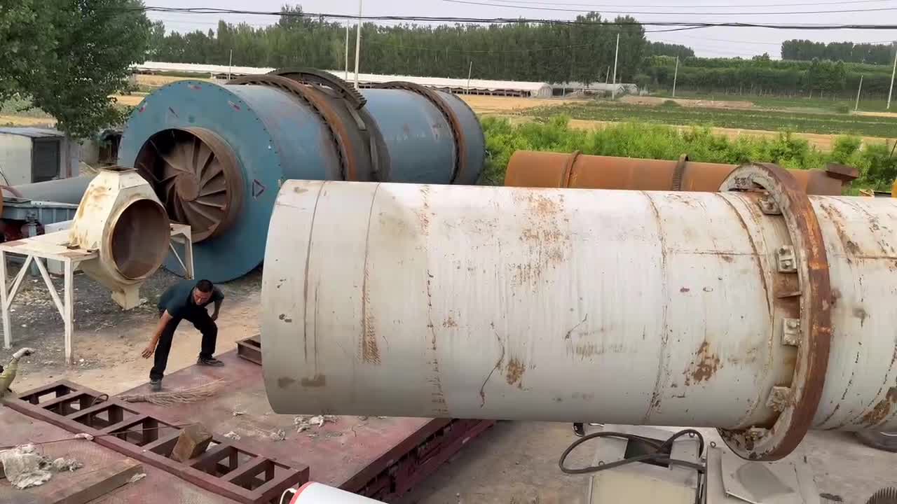 二手砂石滚筒烘干机 煤泥碳渣全自动烘干细沙设备机械 物料分布均匀